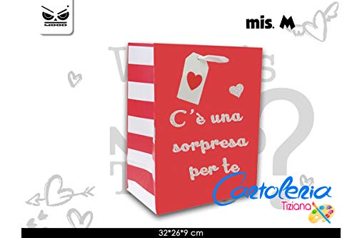 Mood Bolsa corazón M 32 x 22 x 9 cm Hay una Sorpresa para ti Idea Regalo San Valentín