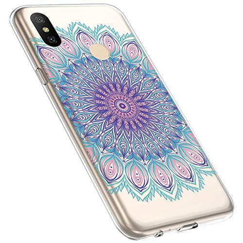 MoreChioce - Funda de silicona compatible con Xiaomi Redmi Note 6 Pro, diseño creativo pintado de silicona, delgada, transparente, protector de parachoques de goma Flor #09