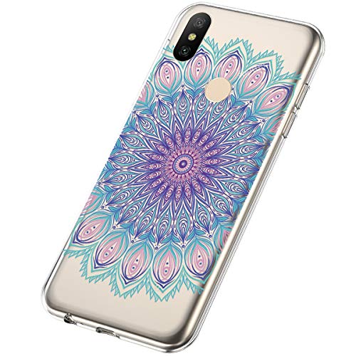 MoreChioce - Funda de silicona compatible con Xiaomi Redmi Note 6 Pro, diseño creativo pintado de silicona, delgada, transparente, protector de parachoques de goma Flor #09