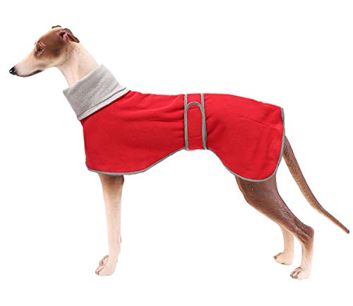 Morezi Abrigo para Perro Barra Reflectante, Abrigo de Invierno para Perro, Suave Forro Polar de poliéster, Banda Ajustable – Chaqueta de Invierno para Perros para Galgos, Lurchers y Whippets