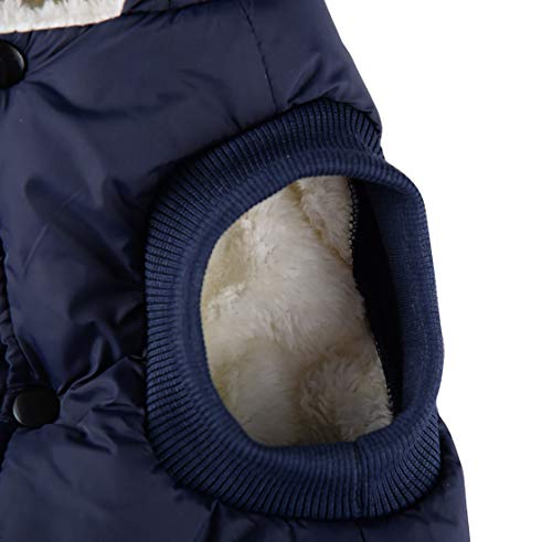 Morezi Abrigo para Perro, Traje de Nieve para Perro, Ropa de Forro Polar para Mascotas, Chaqueta de Invierno para Perro con Capucha, Chaleco para Perros cálido y Suave