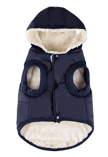 Morezi Abrigo para Perro, Traje de Nieve para Perro, Ropa de Forro Polar para Mascotas, Chaqueta de Invierno para Perro con Capucha, Chaleco para Perros cálido y Suave