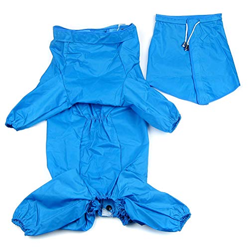 Morezi impermeable perro impermeable con capucha extraíble, chaqueta de nieve resistente al viento, cordón ajustable al aire libre, chaqueta impermeable con capucha y agujero para el cuello.