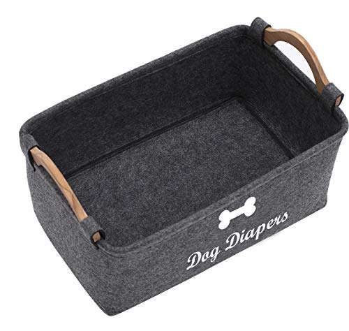 Morezi - Papelera de Fieltro para Perros, 38 x 25 x 18 cm, contenedor portátil de Viaje para Coche, organizar pañales de Mascotas, Juguetes, Correas, Solo Cesta