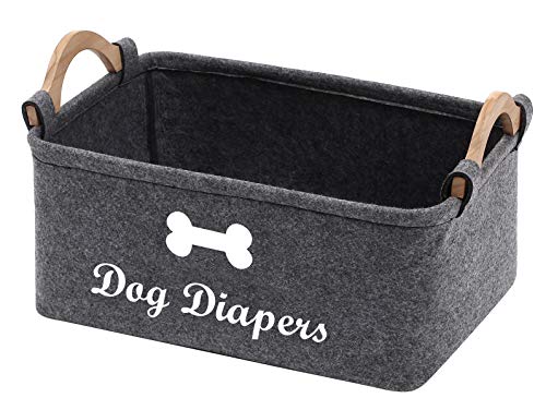 Morezi - Papelera de Fieltro para Perros, 38 x 25 x 18 cm, contenedor portátil de Viaje para Coche, organizar pañales de Mascotas, Juguetes, Correas, Solo Cesta