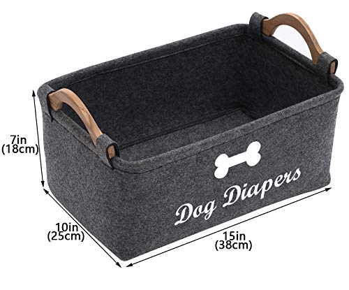 Morezi - Papelera de Fieltro para Perros, 38 x 25 x 18 cm, contenedor portátil de Viaje para Coche, organizar pañales de Mascotas, Juguetes, Correas, Solo Cesta