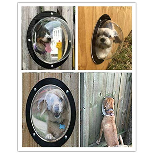 MUYI Valla para Mascotas, Ventana de cúpula, Valla de acrílico Creativo para Perros, Gatos, Ventana de Cerca de cápsula Espacial, Visor de Paisaje Exterior para Mascotas