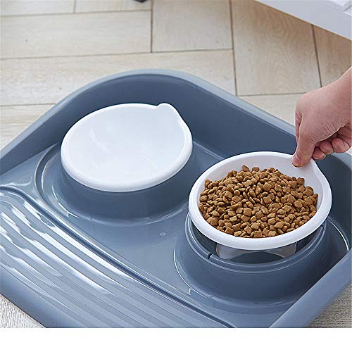 MYYXGS Comedero para Perros, Juego de 2, comedero para Gatos de Agua y Comida con chasis Grande sin rebosadero, Material de PP de 35 * 45 CM