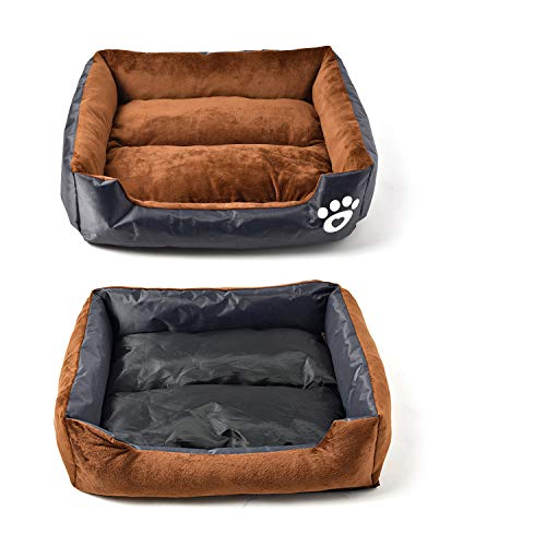 MYYXGS Perrera Grande Cama para Perros Grande Jaula para Mascotas De Terciopelo De AlgodóN Suave Y CóModa Cama para Mascotas Cuadrada Impermeable Y Resistente A Las Mordeduras S 45 * 40Cm