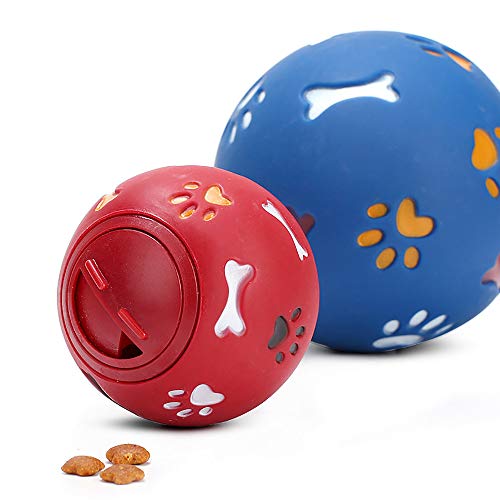 NA Dog Treat Ball Toy Interactive IQ - Pelota dispensadora para perros pequeños, medianos y grandes, 7,5 cm, color azul