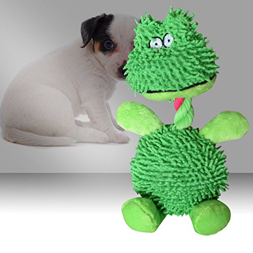 Naliovker 1 Pieza Juguetes de Perro Mascota nimal Rana Suave Juguete de Sonido chirriador de Masticar para Perro Juguete Interactivo