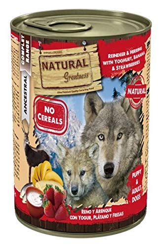 Natural Greatness - Natural Greatness Reno y Arenque, Yogur, Plátano y Fresa Perro - 2391 - 400 Grs.