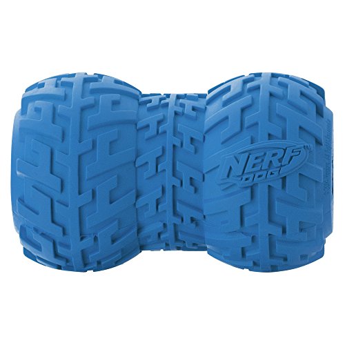 Nerf Dog (Lote de 2) Tire Tratar alimentador Perro Juguete, Rojo/Azul, Grande