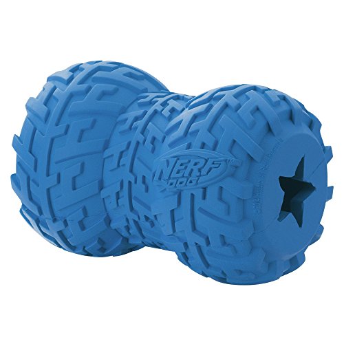 Nerf Dog (Lote de 2) Tire Tratar alimentador Perro Juguete, Rojo/Azul, Grande