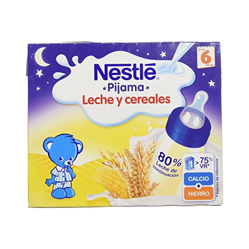 Nestlé - Leche y Cereales Pijama - Paquete de 2 x 250 ml - Total: 500 ml - , Pack de 6