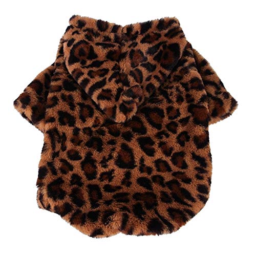 NIEFENG Perro Sudaderas Ropa Perro, Medianas y Grandes Mascota Caliente Abrigos for Perros, Y for Otoño Invierno for Mascotas Ropa de Sport de la Ropa del Perro del Leopardo 2 PCS, tamaño: L