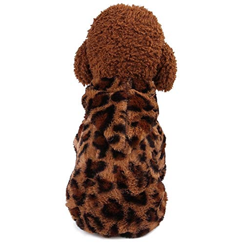 NIEFENG Perro Sudaderas Ropa Perro, Medianas y Grandes Mascota Caliente Abrigos for Perros, Y for Otoño Invierno for Mascotas Ropa de Sport de la Ropa del Perro del Leopardo 2 PCS, tamaño: L