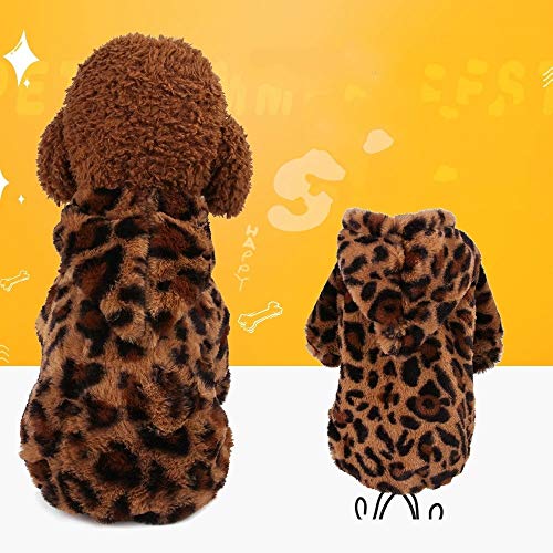 NIEFENG Perro Sudaderas Ropa Perro, Medianas y Grandes Mascota Caliente Abrigos for Perros, Y for Otoño Invierno for Mascotas Ropa de Sport de la Ropa del Perro del Leopardo, tamaño: XS 2 PCS