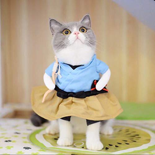 NIEFENG Perro Sudaderas Traje Divertido del Gato Traje Uniforme Ropa del Gato del Perrito del Traje Ropa Vestirse Juego del Partido Ropa de Cat Cosplay Ropa, Tamaño: L (Color : Urashima Taro)