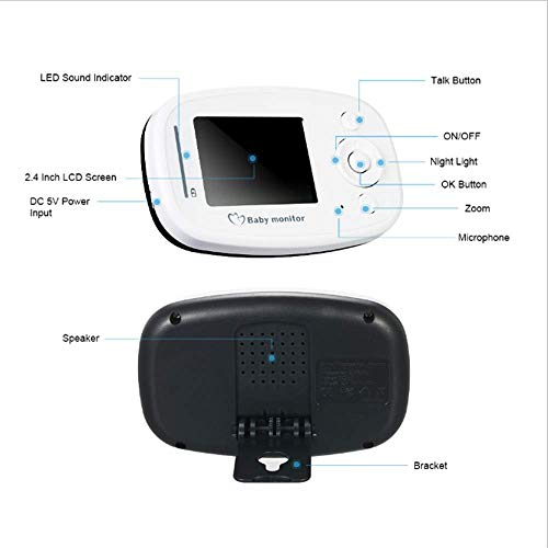 NLDM Baby Monitor, Display Video Baby Monitor con Cámara Y Audio, Monitor De Visión Nocturna, Cámara Inalámbrica De Visión Nocturna por Infrarrojos