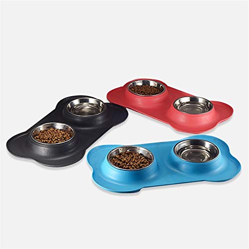 nobrand Perro Lindo de Silicona Bone Fashion Pet Bowl Doble Perro de Mascota Cuenco Cuenco Pet Food Food Bowl Pet Bowl Alimentos para Mascotas (Color : Red, Size : 46 * 27 * 15cm)