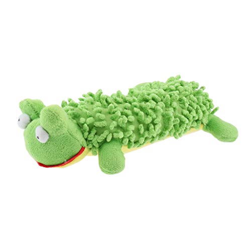 non-brand Juguetes de Peluche para Gatos con Sonidos Forma de Rana Verde Juguete Divertido para Entrenamiento de Masticación - L