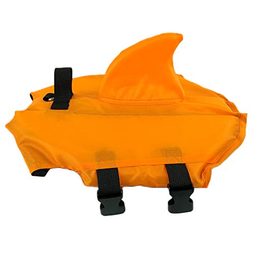 Noseeyou Dog Life Jacket Shark Transformar Traje Impermeable Nylon Chaleco De Seguridad para Perros Traje De Baño Traje De Entrenamiento De Natación Traje De Baño Naranja L XL XXL,S