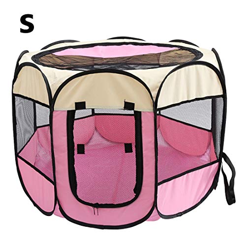 NoyoKere Plegable portátil para Mascotas Carpa Dog House Cage Dog Cat Carpa Parque Infantil Perrito Perrera Fácil operación Cerca Octogonal Suministros al Aire Libre