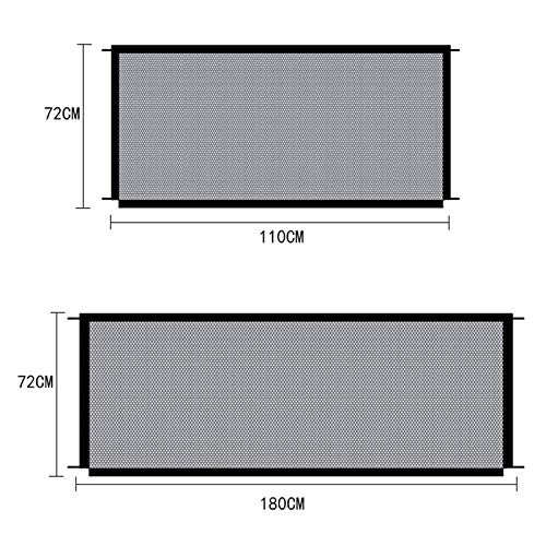 Nrpfell 2 Piezas De Vallas para Perros De Seguridad Plegable ProteccióN Interior Y Exterior Puerta MáGica para Perros Red De Aislamiento De Valla De Seguridad para Mascotas De Gato