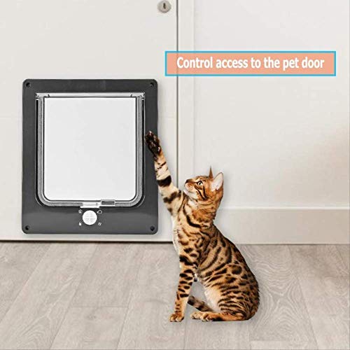 NRYBH Puertas para Perros Gatos Puppy Kitten Door Cat Dog Door Abs Plastic Security Gate Cat Dog Flap Door Dog Gate Pet Supplies M Blanco