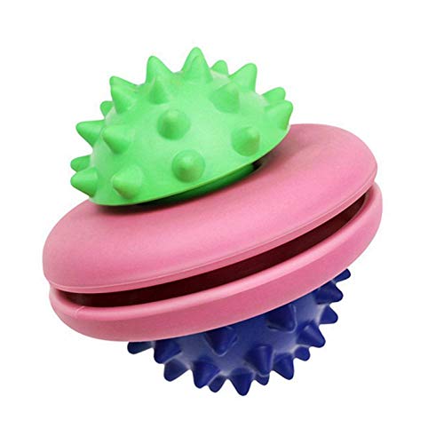 N/X Pelota Interactiva De Goma Perro Gato Mascota Chirrido Juguete Interactivo Elástico Erizo Bola Cachorro Juguete Limpieza De Los Dientes