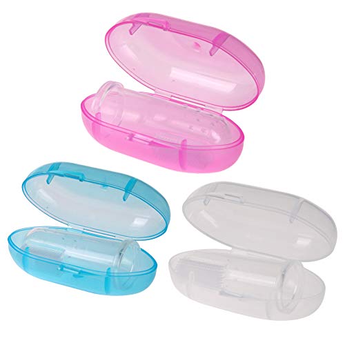 Ocamo Cepillo de Dientes Pet Dog, Cepillo de Dientes de Silicona Suave para Perros con Caja para Limpieza de Dientes, Blue Box L