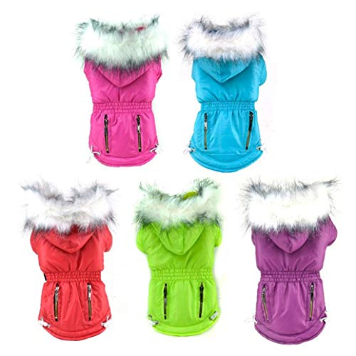 OLADO Candy Color Puppy Clothes con Dos Bolsillos Impermeable de Invierno para Mascotas Chaqueta para Perros Abrigo para Perros pequeños Grandes Bulldog