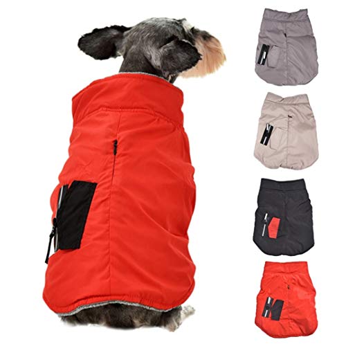 OLADO Ropa para Perros con Bolsillo Chaqueta de Abrigo de Chaleco de algodón para Mascotas de Invierno Cachorro para Perros pequeños Traje de protección Bulldog