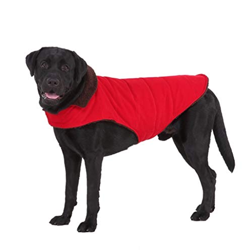 OLADO Ropa para Perros Linda con patrón de Pata Forro de vellón Impermeable Chaqueta Abrigada de Doble Cara para Mascota para Perro Mediano Grande