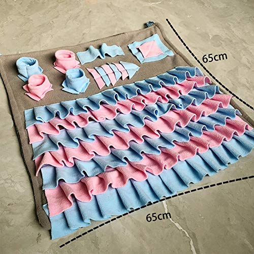 OLJF Sniff cojín del Perro casero Mat Snack-Mat Alimentación Lenta Comida para Gatos Mat alimentador Nasal Función Actividad de Entrenamiento para Mascotas IQ Manta Perro pequeño 60 * 60cm,A