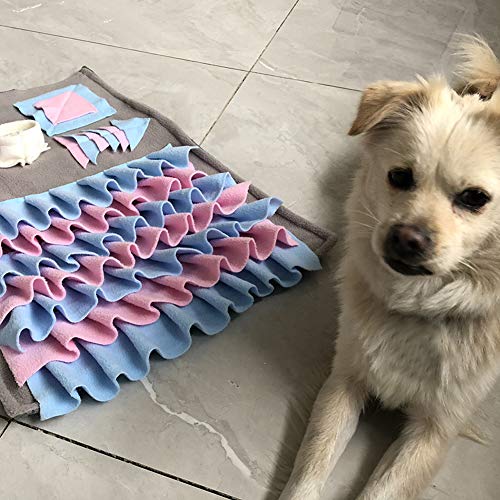 OLJF Sniff cojín del Perro casero Mat Snack-Mat Alimentación Lenta Comida para Gatos Mat alimentador Nasal Función Actividad de Entrenamiento para Mascotas IQ Manta Perro pequeño 60 * 60cm,A