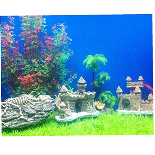 OMMO LEBEINDR 1 Pc Miniatura Universal Castillo Acuario Decoración Artificial Ornamento Paisaje Castillo Micro Peces Bajo El Agua del Tanque Castillo