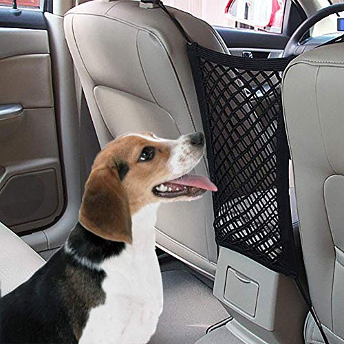 Oncpcare Barrera para Perro de Coche, Alta Visibilidad, Red de Almacenamiento para Coche, Camiones y SUV, para Mantener el Pelo de Perros y Mascotas Fuera del Asiento Trasero