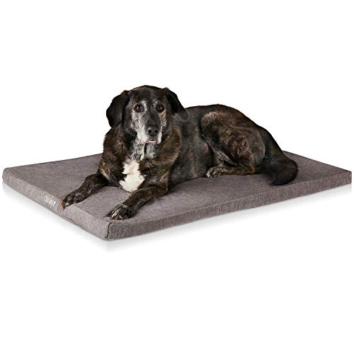 ONVAYA® Cama para perros de espuma viscoelástica | Ortopédico | Lavable a 95 grados | Gris | Talla L | Cama para perro | Colchón para perro | Alfombra para perro | Cama cojín