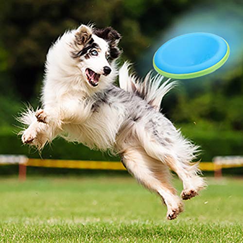 OPORA (3 Piezas, Color Al Azar) Frisbee Perro Silicona, Juguete para Que El Perro Vaya A Buscar Al Aire Libre,Petfrisbee,23cm