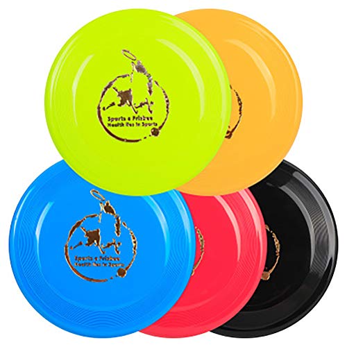 OPORA Frisbee Perro Blando, Juguetes para Perros para Perros Medianos A Grandes Resistente, Natural Puro Seguridad No Tóxico (5 Piezas, Color Al Azar),Random,23cm