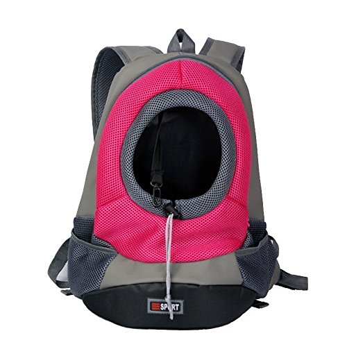 Orchidtent perro mochila Carrier – Portátil perro Front Carrier Cachorro de malla con unidades/diseño de cabeza de/doble hombros correas perro mascota bolsa de transporte Mochila