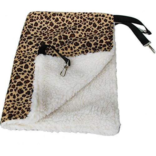 PAIZEP Soft Cat Hamaca Colgante Gatos Camas Invierno Alfombrilla para Mascotas Pequeño Nido de Perro Corto Felpa Gatito cálido Casa Sofá Cojín para Gato, patrón de Leopardo, S