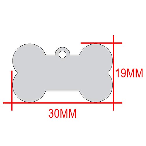 Paphos Personalizó Etiquetas de Identificación Grabadas con Láser para Mascotas para Pperros/Gatos, Forma de Hueso (Medio, Azul)