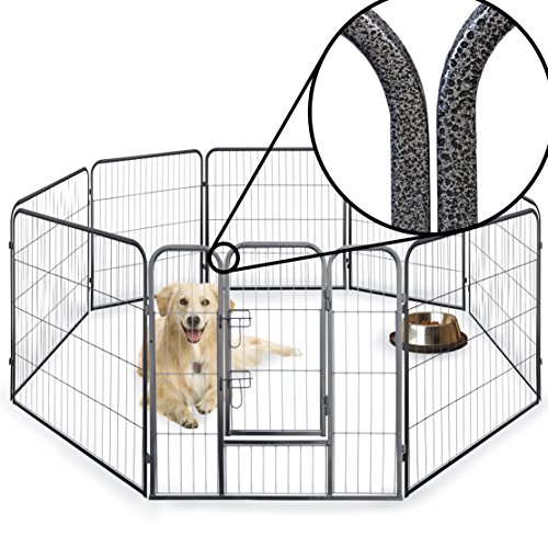 Parque de valla octogonal para cachorros, resistente, plegable, 60 cm, 80 cm y 100 cm de alto. Para interiores o exteriores