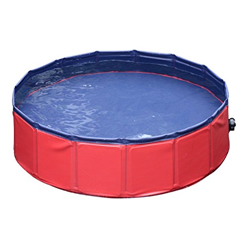 PawHut – Piscina para Perros de plástico bordo estable para animales domésticos 160 x 30 cm (ØxH)