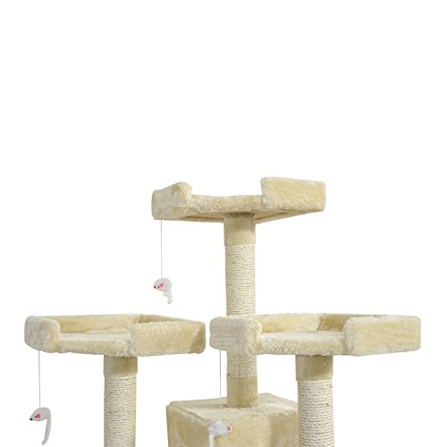 PawHut Rascador Gato Altura 55x60x181cm Arbol Poste para Arañar Centro De Actividades