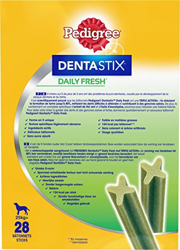 Pedigree Dentastix Fresh Large Dog Plus 25 Kg (Pack of 4, Total 112 Sticks)