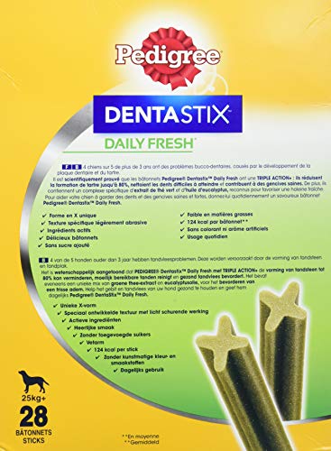 Pedigree Dentastix Fresh Large Dog Plus 25 Kg (Pack of 4, Total 112 Sticks)